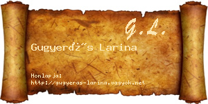 Gugyerás Larina névjegykártya